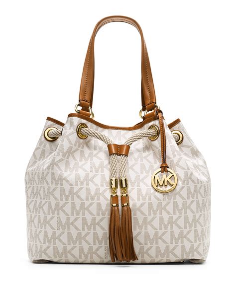 michael kors white tote authentic|Michael Kors beige tote.